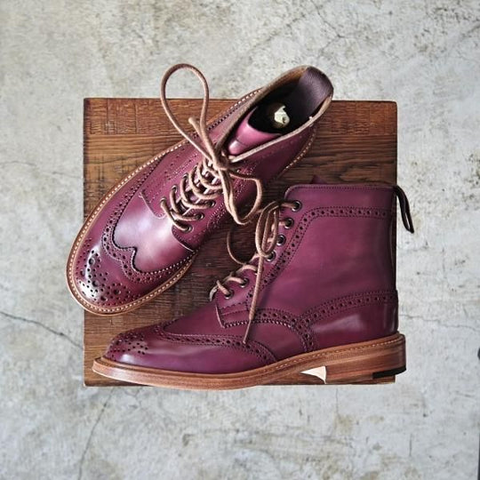 極美品★トリッカーズ(レディース) SIZE 4-4【希少色★Purple burnished/カントリーブーツ/L5411】ブーツ/ウイングチップ/Tricker's★b994