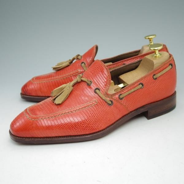 未使用★カルミナ SIZE 7.5【★リザード革仕様/REAL LIZARD/トレーディングポスト別注品】タッセルローファー/Trading Post/CARMINA★c024