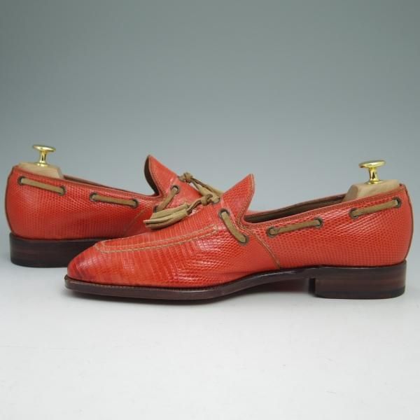 未使用★カルミナ SIZE 7.5【★リザード革仕様/REAL LIZARD/トレーディングポスト別注品】タッセルローファー/Trading Post/CARMINA★c024