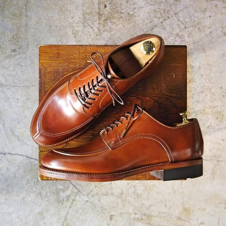 未使用★メイカーズ SIZE 7【定価￥96,660-★#4/コードバン仕様/Vチップ】ホーウィン/シェルコードバン/V TIP BLUCHER/Makers★c025