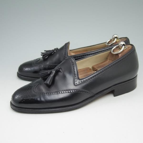 美品★(伊)タニノクリスチー SIZE 7.5【★定価15万円以上】タッセルローファー/108287/カーフ/NERO/黒/TANINO CRISCI★b997