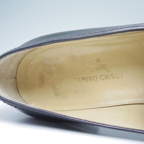美品★(伊)タニノクリスチー SIZE 7.5【★定価15万円以上】タッセルローファー/108287/カーフ/NERO/黒/TANINO CRISCI★b997