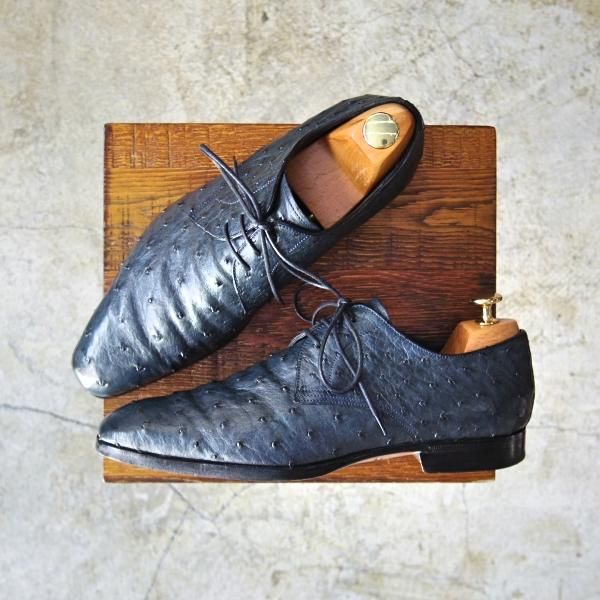 美品★(伊)ステファノビ SIZE 6.5【極希少★オーストリッチ仕様/トゥモローランド別注】TOMORROWLAND/プレーントゥ/STEFANO BI★b999