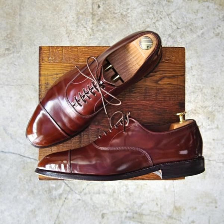 美品★(米)アレンエドモンズ 8E【貴重80'〜90's★パークアベニュー/Park Avenue/旧ロゴ仕様】ストレートチップ/赤茶/ALLEN EDMONDS★c001