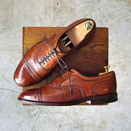 極上★(米)アレンエドモンズ 8.5E【定価￥75,900-★Strand/ストランド】セミブローグ/カーフ/赤茶/ALLEN EDMONDS★c002