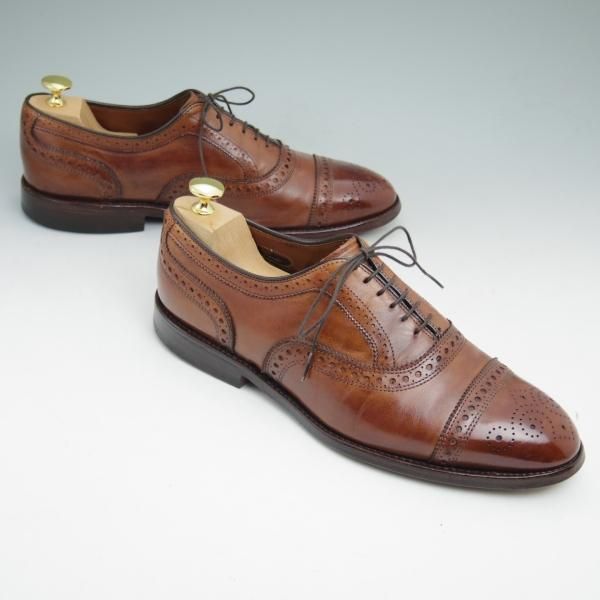 極上★(米)アレンエドモンズ 8.5E【定価￥75,900-★Strand/ストランド】セミブローグ/カーフ/赤茶/ALLEN EDMONDS★c002