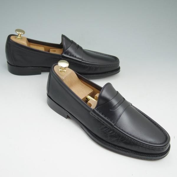 極美品★(伊)Silvano Sassetti製 US7.5D/UK7【★ラルフローレン/パープルレーベル別注】コインローファー/シルヴァノ・サセッティ★c008