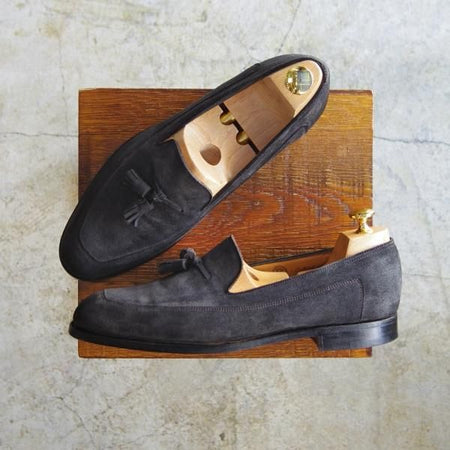 美品★ジョンロブ 7E【★タッセルローファー/4098ラスト】スエード/JOHN LOBB★c015
