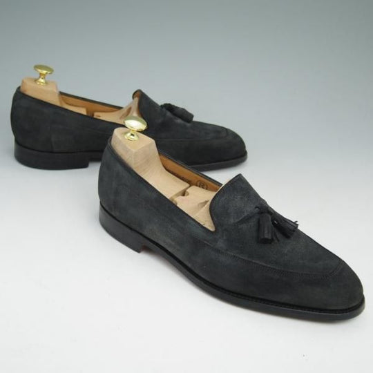 美品★ジョンロブ 7E【★タッセルローファー/4098ラスト】スエード/JOHN LOBB★c015
