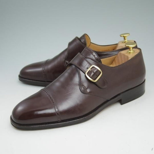 美品★(伊)タニノクリスチー SIZE 8【★定価15万円以上】モンクストラップ/128857/カーフ/ブラウン/TANINO CRISCI★c029