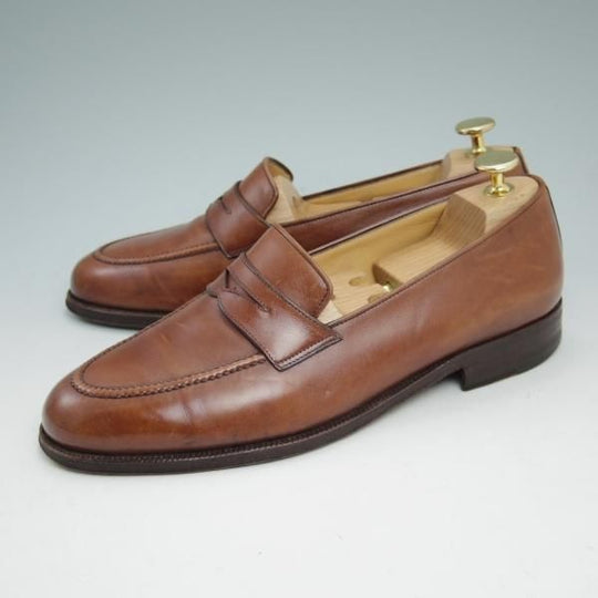 極上★(伊)タニノクリスチー SIZE 6.5【★定価15万円以上】コインローファー/125925/カーフ/ブラウン/TANINO CRISCI★c030