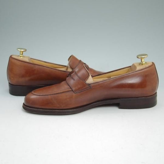 極上★(伊)タニノクリスチー SIZE 6.5【★定価15万円以上】コインローファー/125925/カーフ/ブラウン/TANINO CRISCI★c030