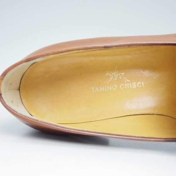極上★(伊)タニノクリスチー SIZE 6.5【★定価15万円以上】コインローファー/125925/カーフ/ブラウン/TANINO CRISCI★c030