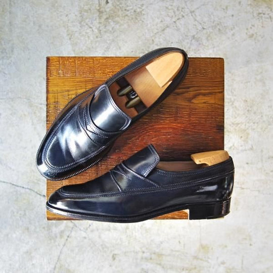 極上★(伊)タニノクリスチー SIZE 6【★定価15万円以上/センターエラスティック】コインローファー/106461/カーフ/TANINO CRISCI★c031