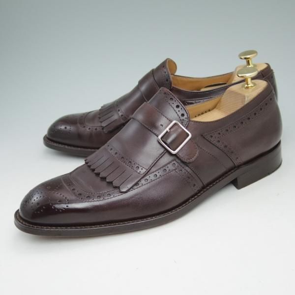 極美品★(英)Herring Shoes/ヘリング SIZE 7.5【★モンクストラップ/キルト付き】キルトモンク★c032