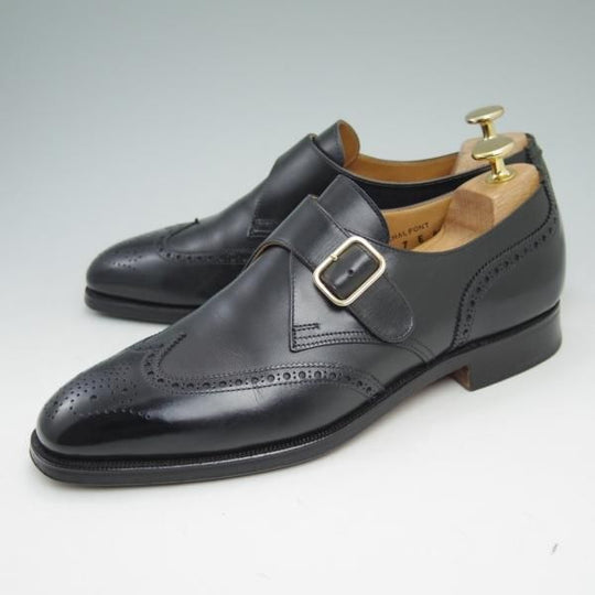 極美品★クロケット&ジョーンズ 7E【★CHALFONT/モンクストラップ】フルブローグ/Crockett&Jones★c034