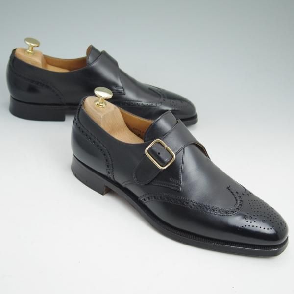 極美品★クロケット&ジョーンズ 7E【★CHALFONT/モンクストラップ】フルブローグ/Crockett&Jones★c034