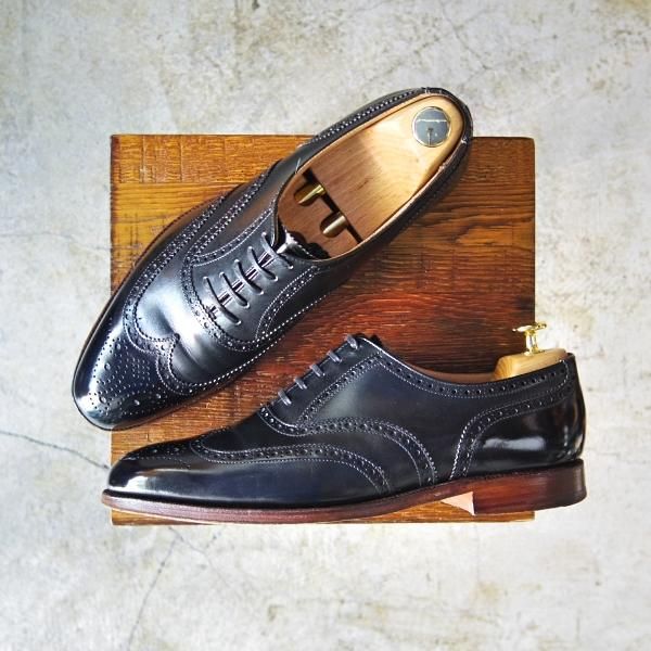美品★クロケット&ジョーンズ 8.5E【★CANTERBURY/トゥモローランド別注】317ラスト/フルブローグ/TOMORROWLAND/Crockett&Jones★c035