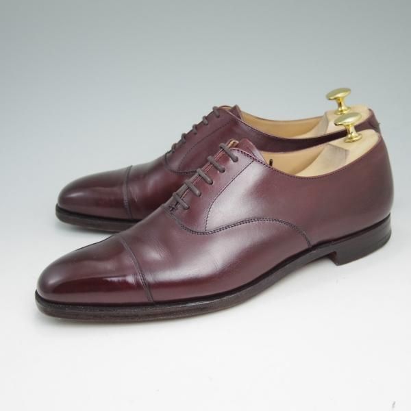 美品★クロケット&ジョーンズ 6.5E【★ポールスミス別注/Paul Smith】348ラスト/ストレートチップ/バーガンディー/Crockett&Jones★c036