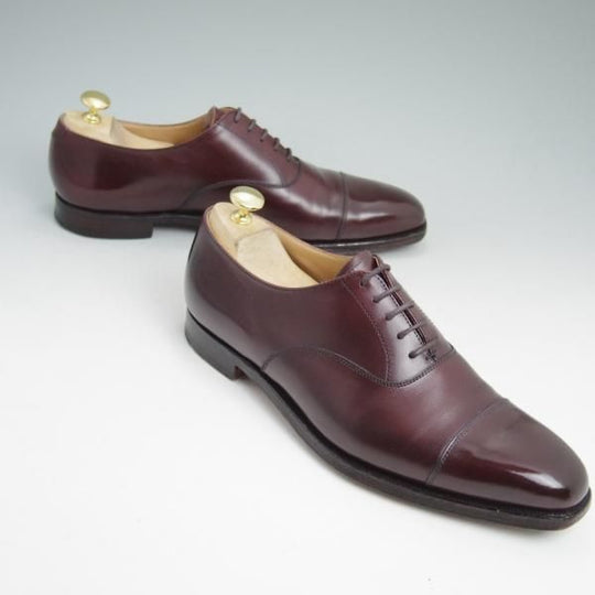 美品★クロケット&ジョーンズ 6.5E【★ポールスミス別注/Paul Smith】348ラスト/ストレートチップ/バーガンディー/Crockett&Jones★c036