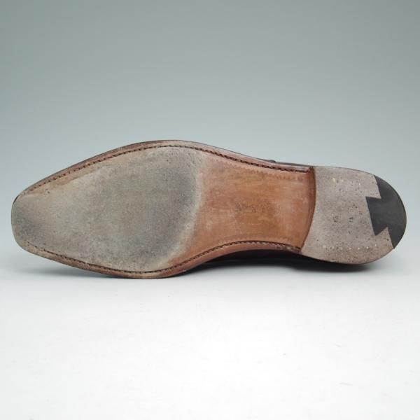 美品★クロケット&ジョーンズ 6.5E【★ポールスミス別注/Paul Smith】348ラスト/ストレートチップ/バーガンディー/Crockett&Jones★c036