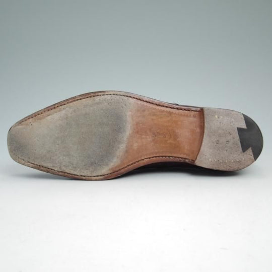 美品★クロケット&ジョーンズ 6.5E【★ポールスミス別注/Paul Smith】348ラスト/ストレートチップ/バーガンディー/Crockett&Jones★c036