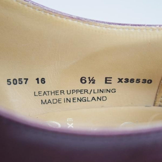 美品★クロケット&ジョーンズ 6.5E【★ポールスミス別注/Paul Smith】348ラスト/ストレートチップ/バーガンディー/Crockett&Jones★c036