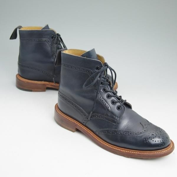 極上★トリッカーズ(レディース) SIZE 6【★カントリーブーツ/L2508/ネイビー色】NAVY BLUE ANILINE/ブーツ/ウイングチップ/Tricker's★c038