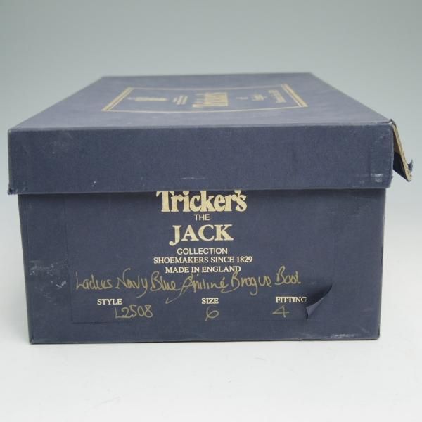 極上★トリッカーズ(レディース) SIZE 6【★カントリーブーツ/L2508/ネイビー色】NAVY BLUE ANILINE/ブーツ/ウイングチップ/Tricker's★c038