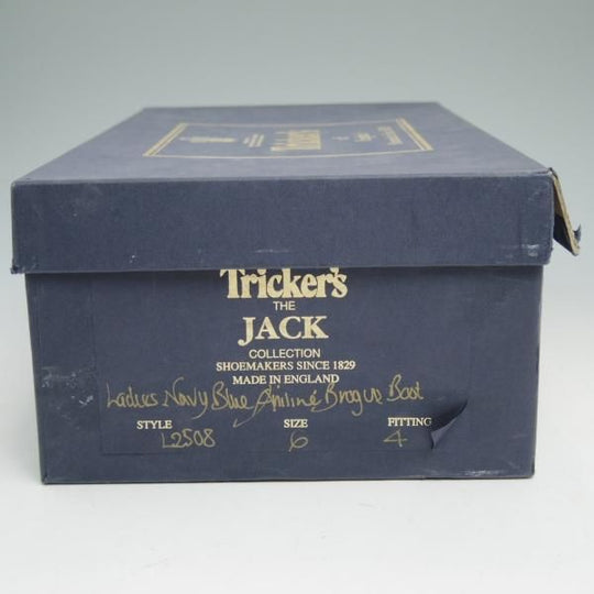 極上★トリッカーズ(レディース) SIZE 6【★カントリーブーツ/L2508/ネイビー色】NAVY BLUE ANILINE/ブーツ/ウイングチップ/Tricker's★c038