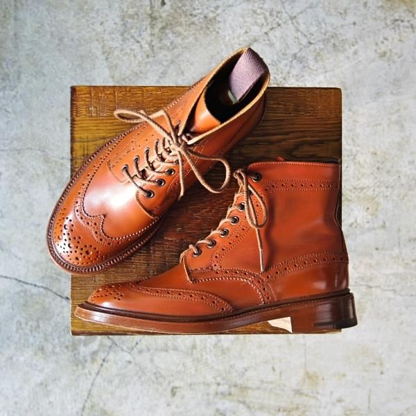 極美品★トリッカーズ(レディース) SIZE 5【★シーシェイド/カントリーブーツ/L2508】TAN C Shade/ブーツ/ウイングチップ/Tricker's★c039