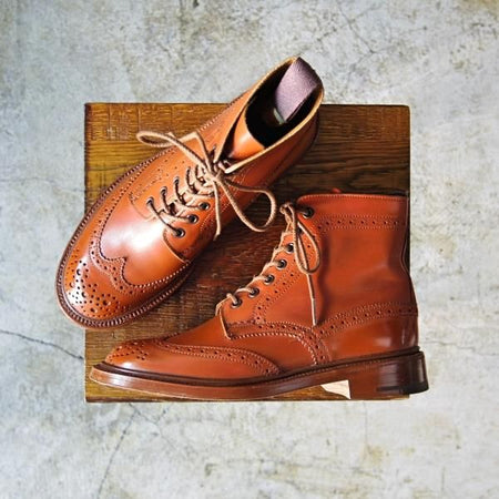 極美品★トリッカーズ(レディース) SIZE 5【★シーシェイド/カントリーブーツ/L2508】TAN C Shade/ブーツ/ウイングチップ/Tricker's★c039