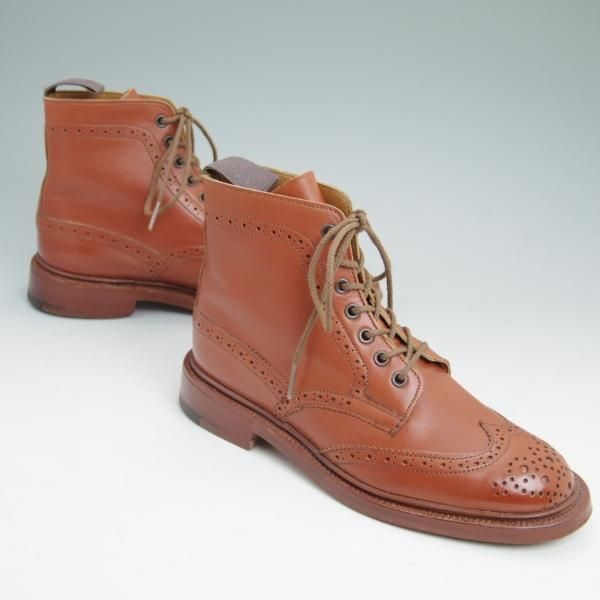 極美品★トリッカーズ(レディース) SIZE 5【★シーシェイド/カントリーブーツ/L2508】TAN C Shade/ブーツ/ウイングチップ/Tricker's★c039
