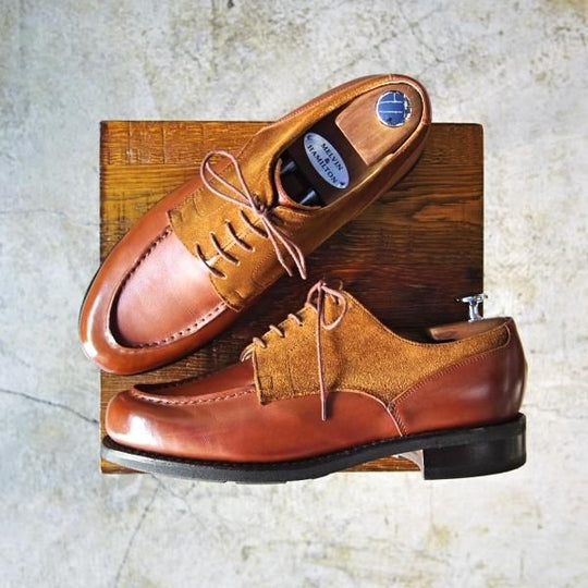 極上★パラブーツ SIZE 8【★希少!!ドレス仕様シャンボード/CHAMBORD】リスレザー×スエード/アクティブソール/Uチップ/Paraboot★c041