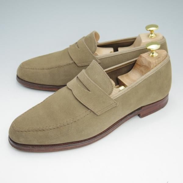 極上★クロケット&ジョーンズ 6.5E【★BEAMS/ビームス別注】スエード/コインローファー/Crockett&Jones★c043