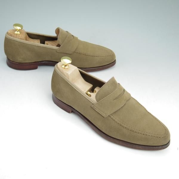 極上★クロケット&ジョーンズ 6.5E【★BEAMS/ビームス別注】スエード/コインローファー/Crockett&Jones★c043