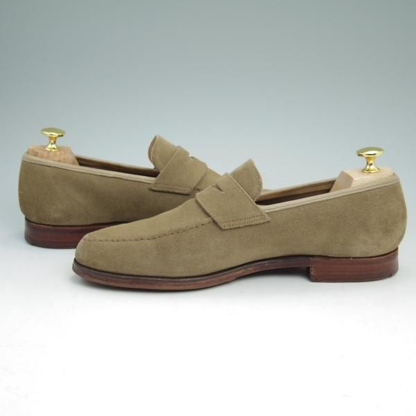極上★クロケット&ジョーンズ 6.5E【★BEAMS/ビームス別注】スエード/コインローファー/Crockett&Jones★c043