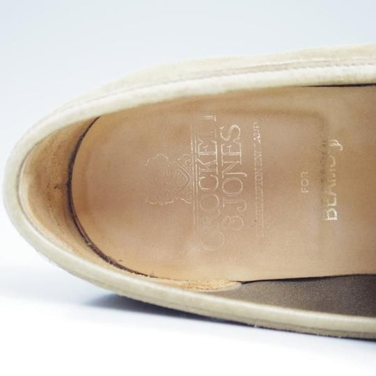 極上★クロケット&ジョーンズ 6.5E【★BEAMS/ビームス別注】スエード/コインローファー/Crockett&Jones★c043