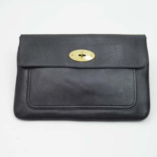 極上★(英)マルベリー/Mulberry【★クラッチバッグ】ユニセックス/レザー 黒/メンズ&レディース クラッチ バッグ★N5062