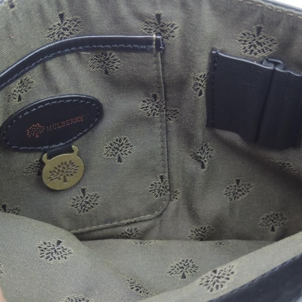 極上★(英)マルベリー/Mulberry【★クラッチバッグ】ユニセックス/レザー 黒/メンズ&レディース クラッチ バッグ★N5062