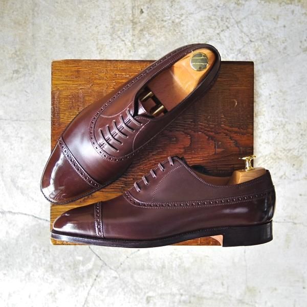 極美品★ジョンロブ 6.5E【★超希少!!8695仕様/BALMORAL/バルモラル】ダークオーク/パンチドキャップトゥ/JOHN LOBB★c057