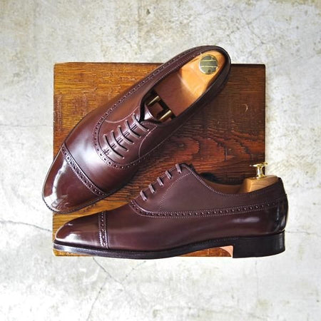 極美品★ジョンロブ 6.5E【★超希少!!8695仕様/BALMORAL/バルモラル】ダークオーク/パンチドキャップトゥ/JOHN LOBB★c057