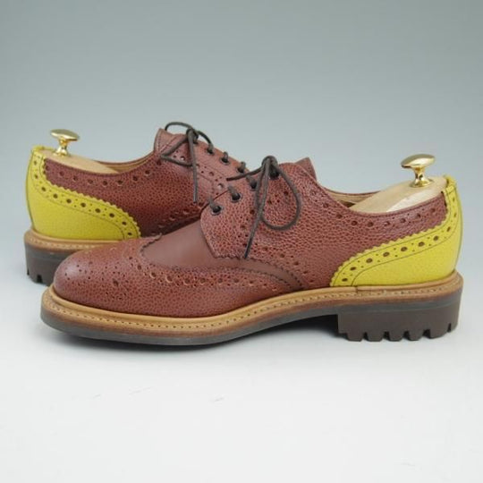 新品★(英)サンダース製 UK7/US8【★コンビカラー/MARK MCNAIRY別注/マークマクナイリー】コマンドソール/フルブローグ/SANDERS★c068