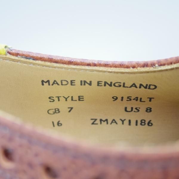 新品★(英)サンダース製 UK7/US8【★コンビカラー/MARK MCNAIRY別注/マークマクナイリー】コマンドソール/フルブローグ/SANDERS★c068