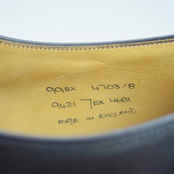 美品★(英)アルフレッド・サージェント 7EX【★海外ショップ別注】99ラスト/プレーントゥ/Vフロント/ブラック/カーフ/Alfred Sargent★c072