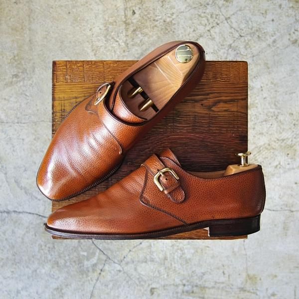 極上★(伊)タニノクリスチー SIZE 7.5【★定価15万円以上/モンクストラップ】グレインレザー/TANINO CRISCI★c092