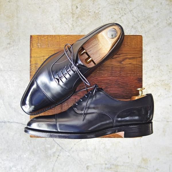 極上★(英)チーニー UK7.5F【★ユナイテッドアローズ別注】ストレートチップ/カーフ/ブラック/靴/UNITED ARROWS/CHEANEY★c085