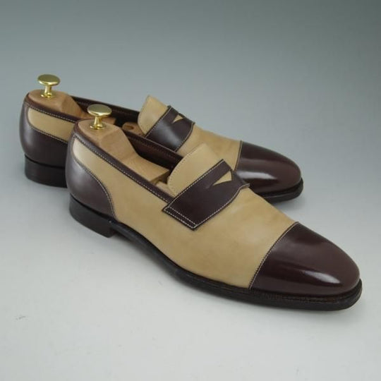 極上★クロケット＆ジョーンズ 7.5D【★ハンドグレードライン/SCOTNEY/コインローファー】スコットニー/Crockett＆Jones★c086