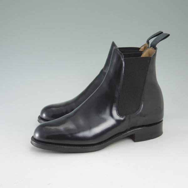 極美品★(英)サンダース UK4【★サイドゴアブーツ/9633B/ポリッシュレザー】ミリタリーコレクション/SANDERS★c090