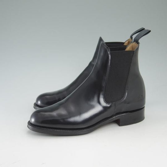 極美品★(英)サンダース UK4【★サイドゴアブーツ/9633B/ポリッシュレザー】ミリタリーコレクション/SANDERS★c090